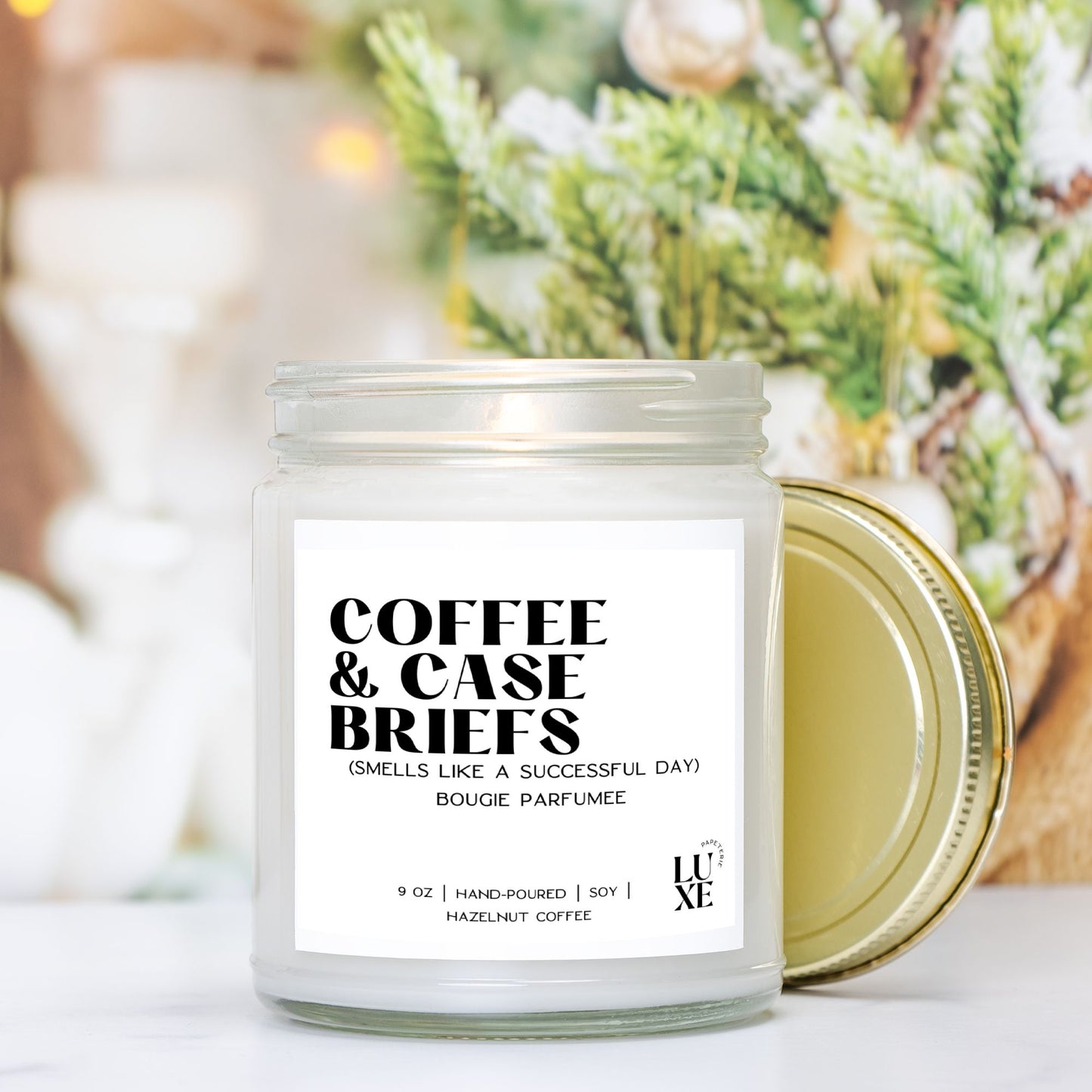 Coffee and Case Briefs Candle | Attorney Gifts | Law Student Gifts | Lawyer Candle