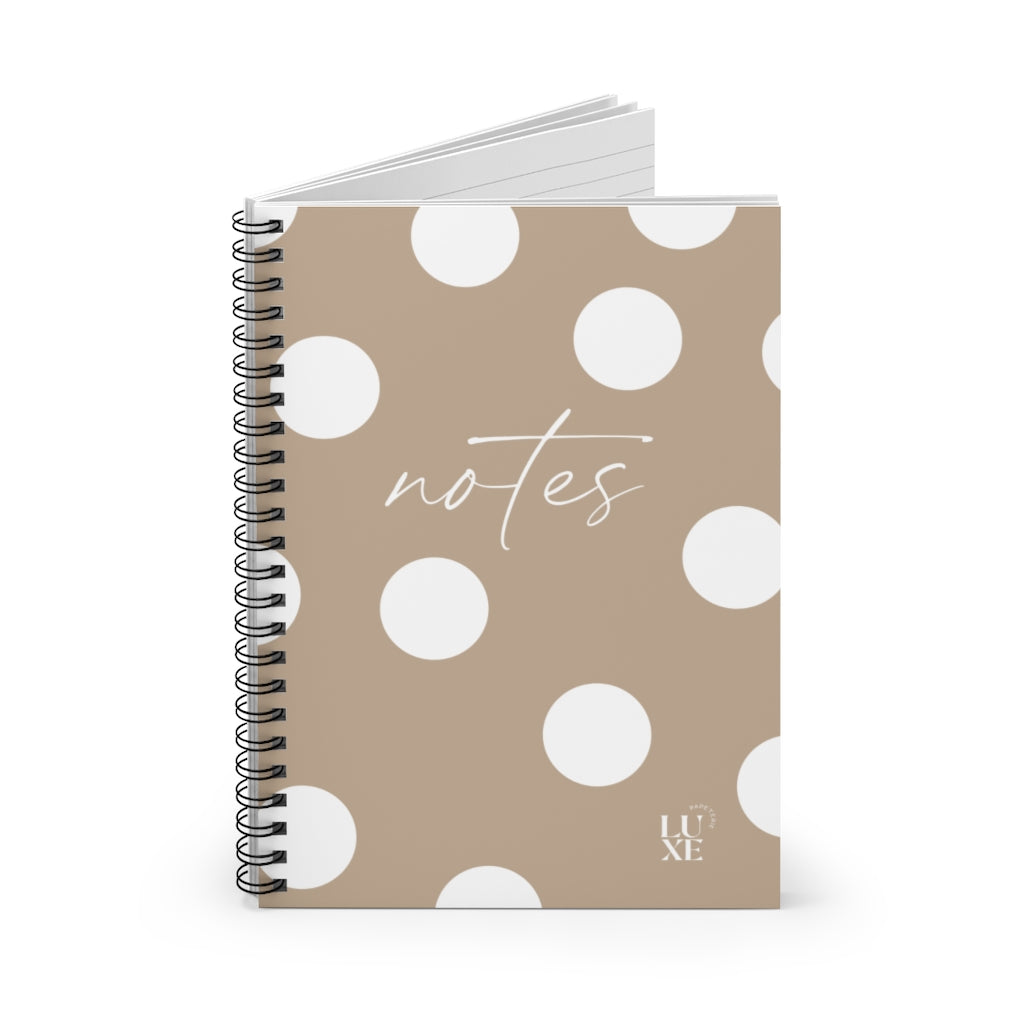 Polka Dot Spiral Notebook - Nude