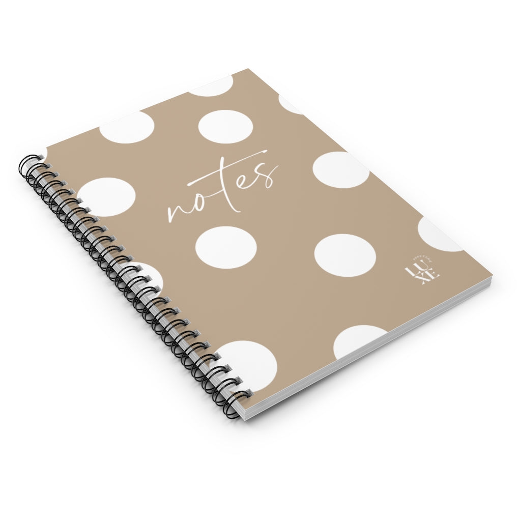Polka Dot Spiral Notebook - Nude