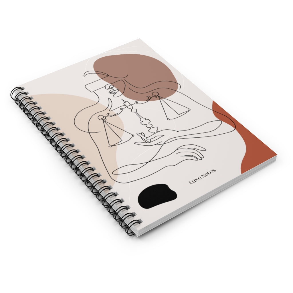 Luxe Papeterie Notebook - Luxe Notebook Chic notebook - Paper Goods Cute notebook - LUXE LADY JUSTICE - LAW SCHOOL NOTEBOOK