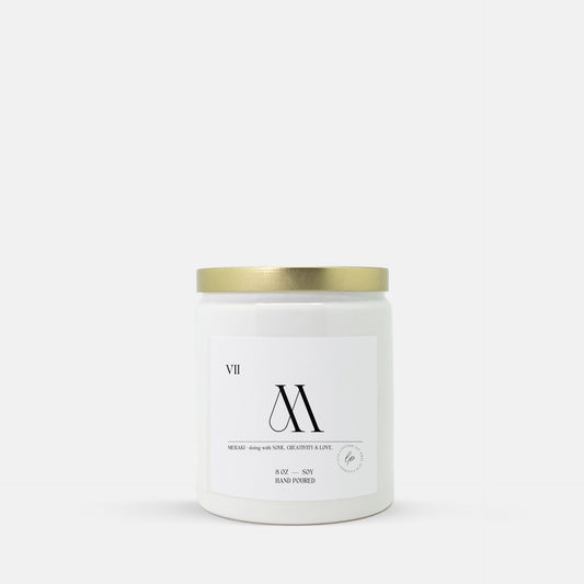 Meraki - Ceramic White & Gold Candle 8oz