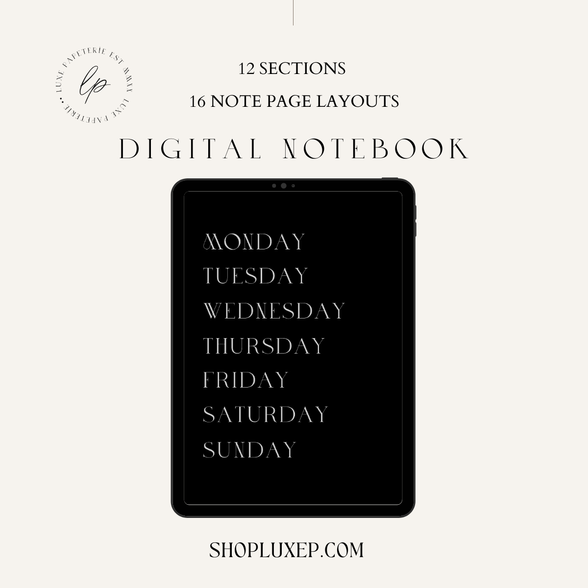 Days of the Week Notebook | DIGITAL |
