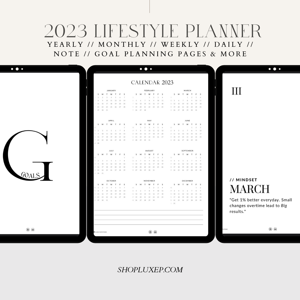 2023 Minimalist Digital Lifestyle Planner - Goodnotes 2023 planner - Noteability planner - 2023 ipad planner - 2023 Digital lifestyle planner - 2023 weekly planner - 2023 health tracker and planner 