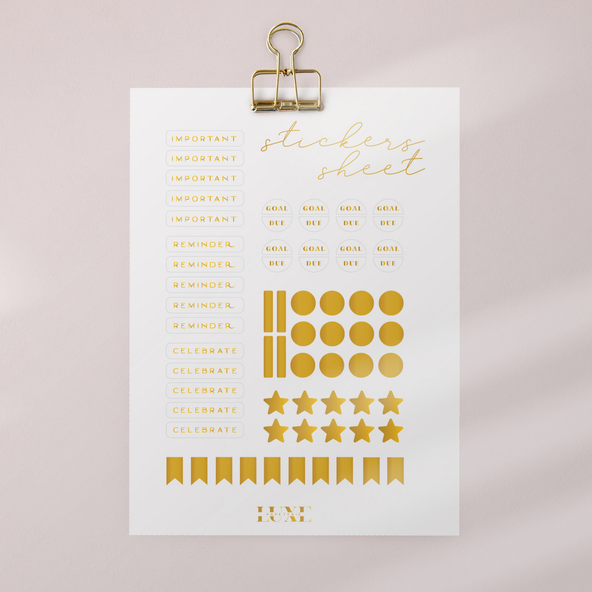 Gold Foil Planner Stickers – NOU