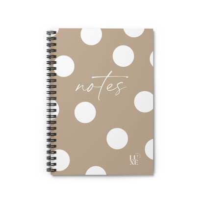 Polka Dot Spiral Notebook - Nude