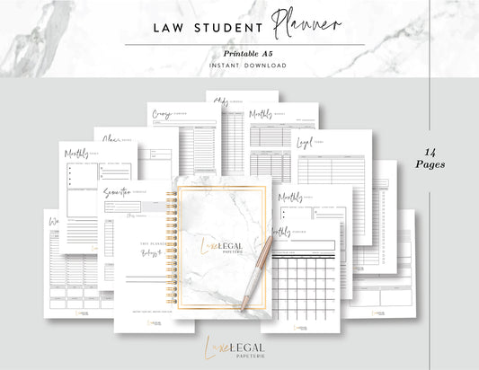 Law School Planner - Law Student Essential - Law School Supplies - Law Planner - Luxe Papeterie