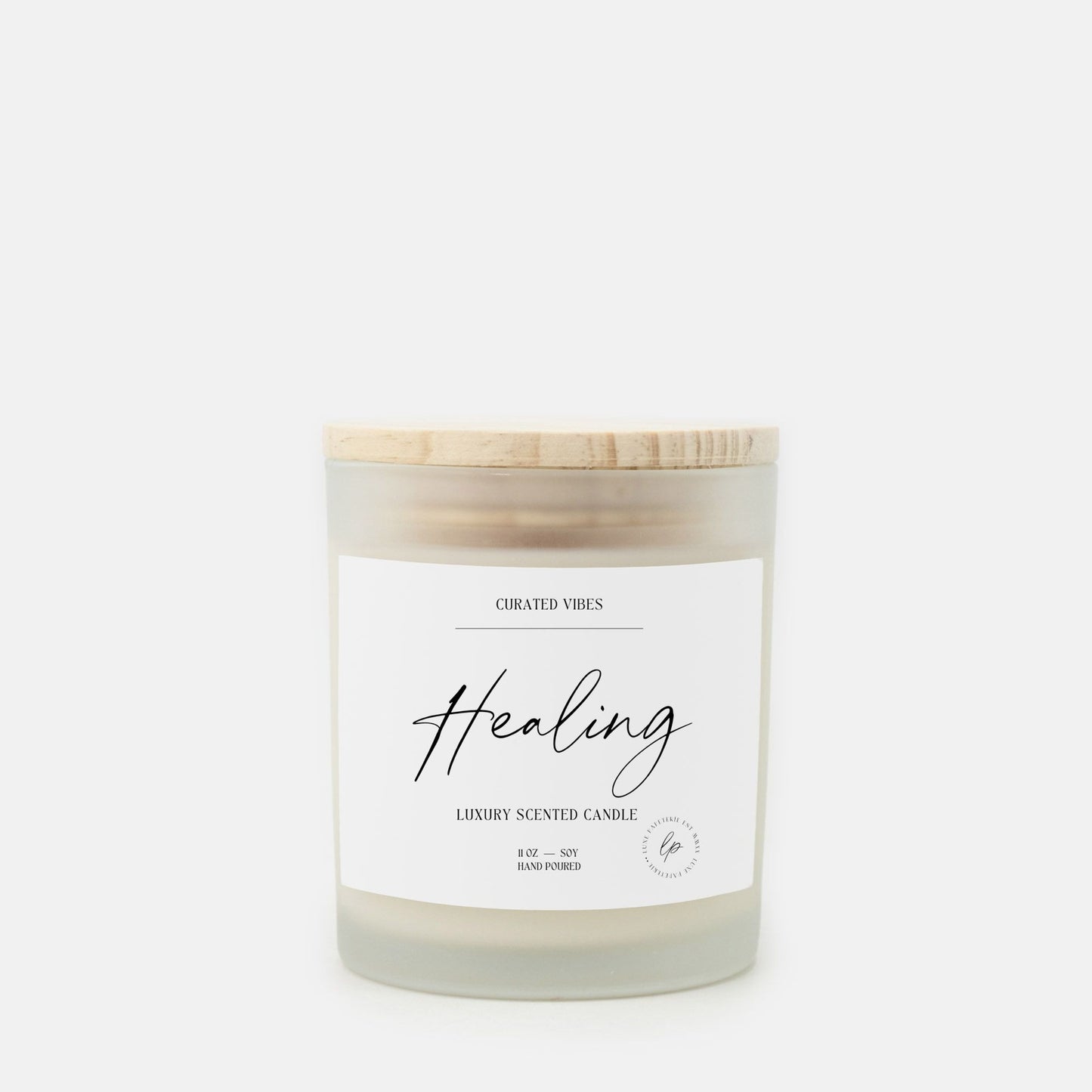 Healing - Frosted Glass Candle (Hand Poured 11 oz)