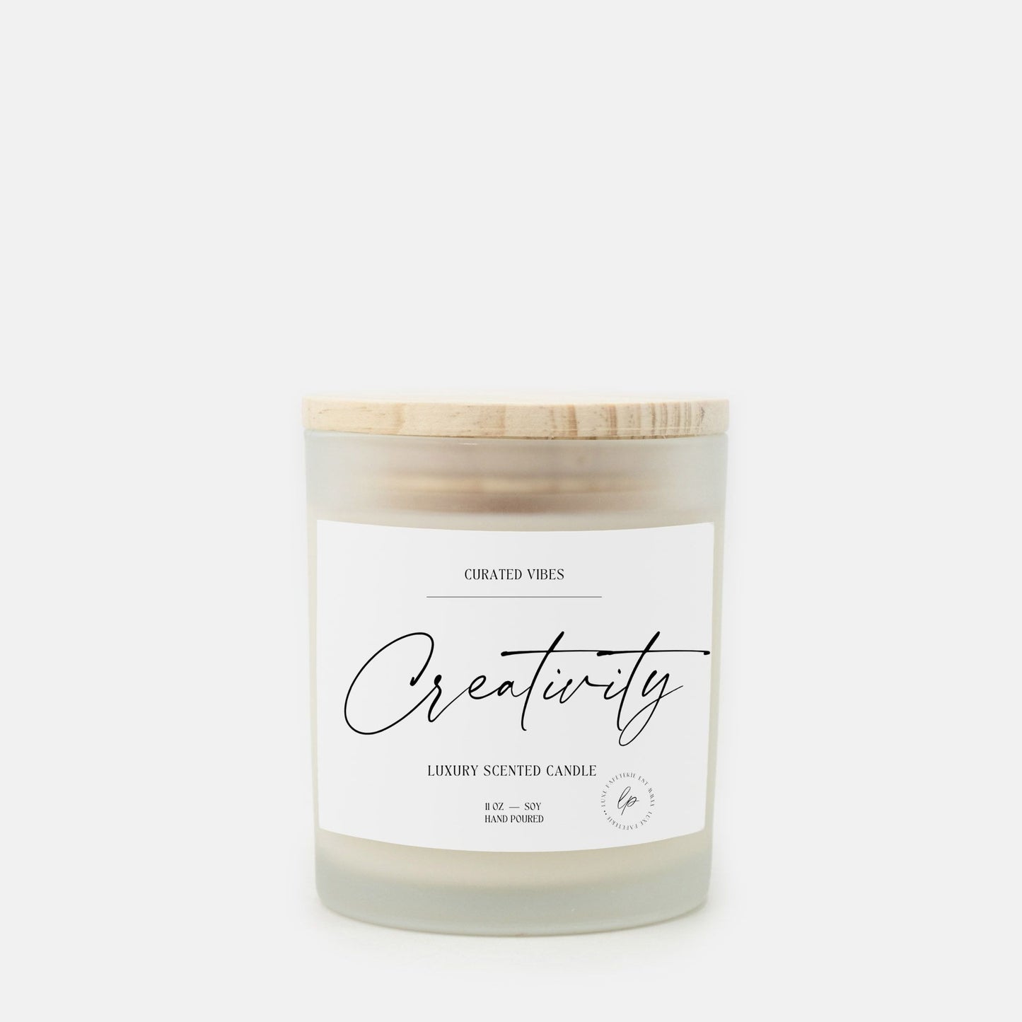 Creativity Frosted Glass Candle (Hand Poured 11 oz)