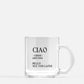 CIAO - CIAO COFFEE MUG// DEFINITION SERIES // Clear Coffee MUG/ Coffee Lover / Best Coffee Mugs and Gifts / Law school gifts law student essentials / Coffee Enthusiast / Coffee Roaster / Luxury Coffee Mugs / Best Coffee / Coffee Cup Gifts / Clear Tea Mug / Best Tea Set / Nice Coffee Mugs / Luxe Papeterie / NOU PAPERGOODS / Coffee Collector 